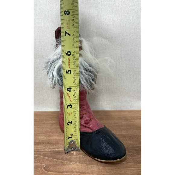Vintage Primitive Santa Claus in Red Boot 7 Inch Old World Rustic - Picture 2 of 7